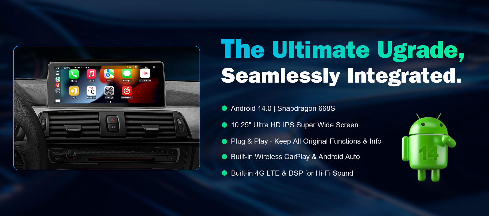 Erisin home banner 3 Erisin Android car stereo with wireless CarPlay, GPS and DSP - banner 3
