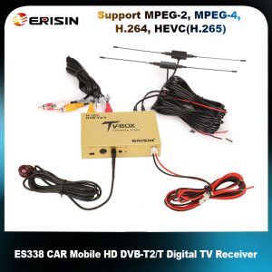 Erisin ES338 Car Mobile Digitale HDTV DVB-T2 Receiver HEVC H.265 H.264 HDMI USB 160km/h