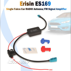 Erisin ES169 Single Fakra Radio Antenna Aerial FM Amplifier for Audi / BMW / Ford / Mercedes / Seat / Skoda / Vauxhall /