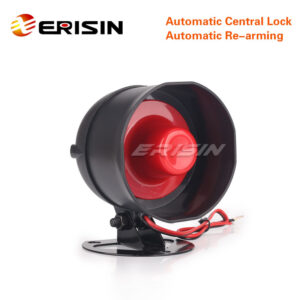Erisin ES185 Universal Car Alarm Security System + Siren + Remote Central Locking Kit + Shock Sensor
