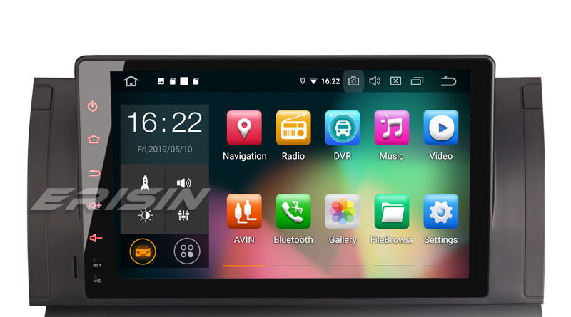 Erisin ES7902B 9″ 8-Core Android 9.0 Autoradio GPS TNT DVR Wifi BMW 5 Series E39 E53 X5 M5 Navi 4G