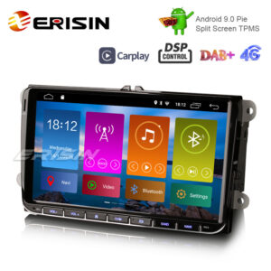 Erisin ES3001V 9″ Android 10.0 Autoradio DAB+ 4G GPS CarPlay for VW Passat CC Polo Golf Tiguan Caddy