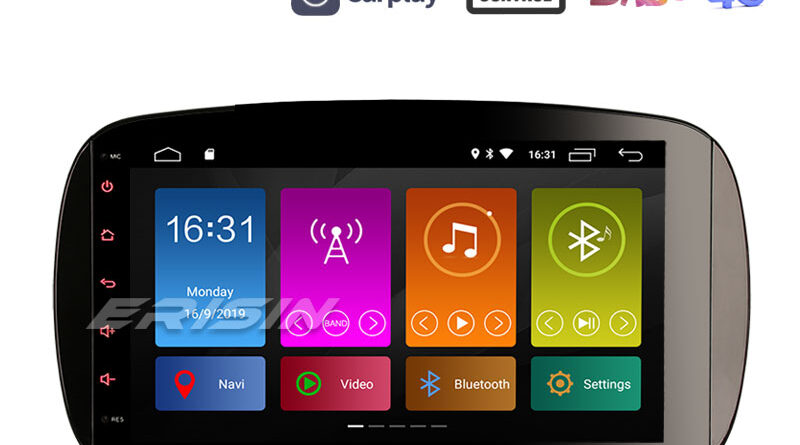 Erisin ES3099S 9″ DAB+ Android 10.0 Car Stereo Radio GPS Wifi OBD Sat Nav DSP CarPlay for Mercedes-Benz Smart