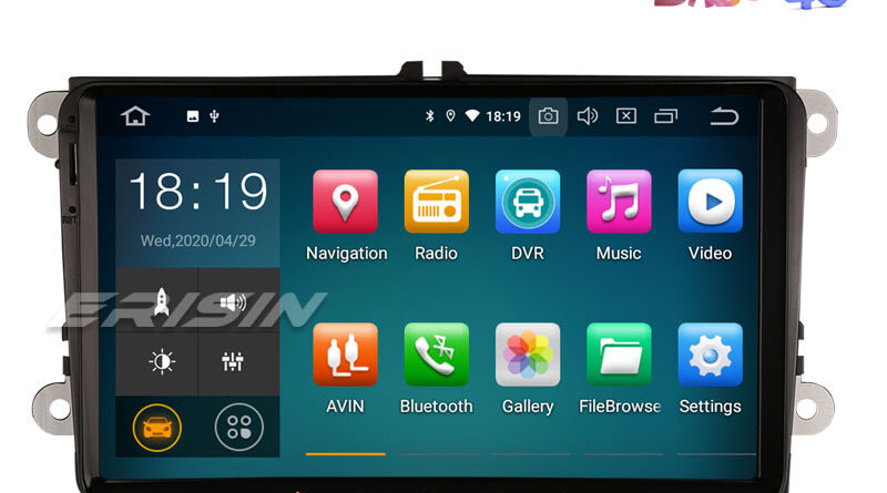 Erisin ES5118V 9″ Android 10.0 Car Radio GPS System 4G DAB+ Carplay+ for VW Skoda Seat
