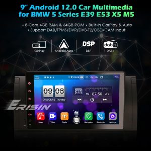 ES8795B 9" DSP Android 12.0 Car Stereo For BMW E39 E53 PX5 GPS Sat Nav CarPlay & Auto Radio 4G DAB+ WiFi