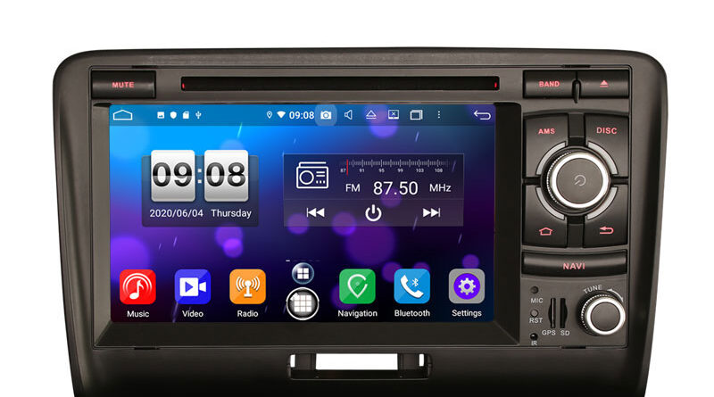 ES8739A 7″ DSP Android 14.0 Car DVD Player GPS For Audi TT CarPlay Android Auto Radio 4G DAB+ Stereo Multimedia