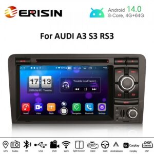 Erisin ES8737A 7" Octa-Core Android 14.0 Car DVD CarPlay & Auto GPS for AUDI A3 S3 RS3 RNSE-PU 4G DAB+ DSP