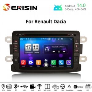 Erisin ES8783D 7″ Renault Dacia PX5 Android 14.0 Car Stereo For Duster Logan Dokker Lodgy CarPlay & Auto GPS 4G DAB+ DSP