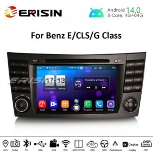 Erisin ES8710E 7″ DSP Android 14.0 Car DVD for Mercedes Benz E/CLS/G Class W211 W219 CarPlay & Auto GPS 4G DAB+ WiFi