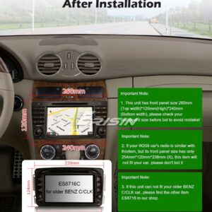 Erisin ES8718C 7″ DSP Android 14.0 Car GPS DVD For Benz C/CLC/CLK Class W203 W209 Stereo CarPlay & Auto GPS 4G DAB+