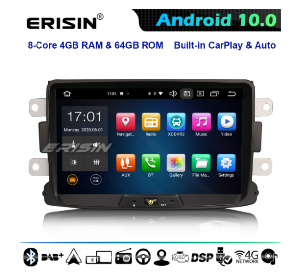 Erisin ES8129D 8 PX5 64GB Android 10.0 Car Radio CarPlay & Auto