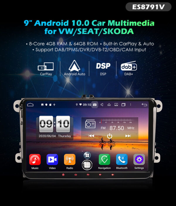 Autoradio VW Tiguan Android Auto - CarPlay - Skar Audio