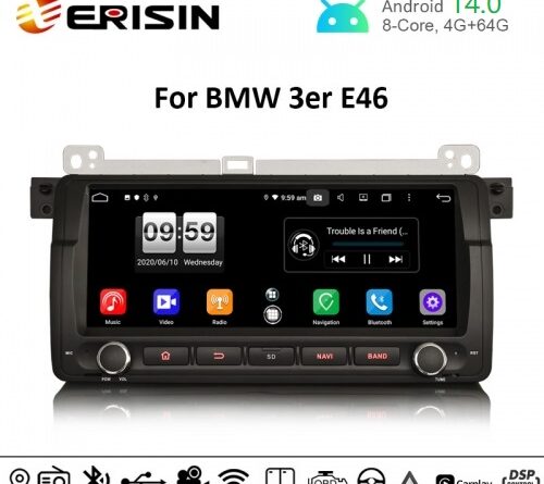 Erisin ES8788B 8.8″ BMW E46 M3 Rover 75 Android 14.0 Car Stereo CarPlay & Auto Radio GPS 4G DAB+ DSP Canbus