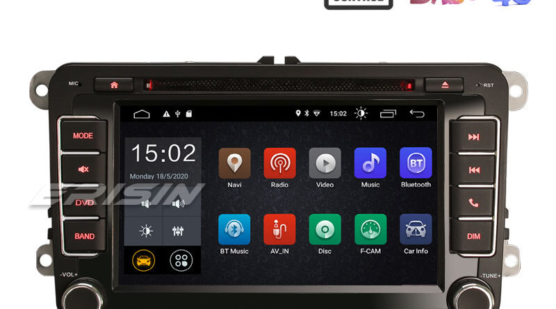 Erisin ES2655V 7″ Android 10.0 Car Radio DVD GPS Sat 4G Wifi DSP for VW Seat Skoda