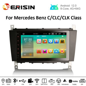 Erisin ES8189C 8" Octa-Core Android 12.0 Car Multimedia CarPlay & Auto GPS DSP DAB+ for Mercedes Benz C-Class W203