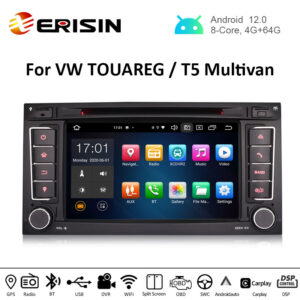 Erisin ES8156T 7″ Android 12.0 Car DVD for VW T5 Multivan TOUAREG DSP CarPlay & Auto GPS TPMS DAB+ 4G 64G