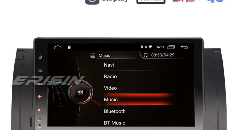 Erisin ES4293B 9″ Android 10.0 OS Car Stereo GPS 4G TPMS DAB+ Apple CarPlay DSP for BMW E53 E39