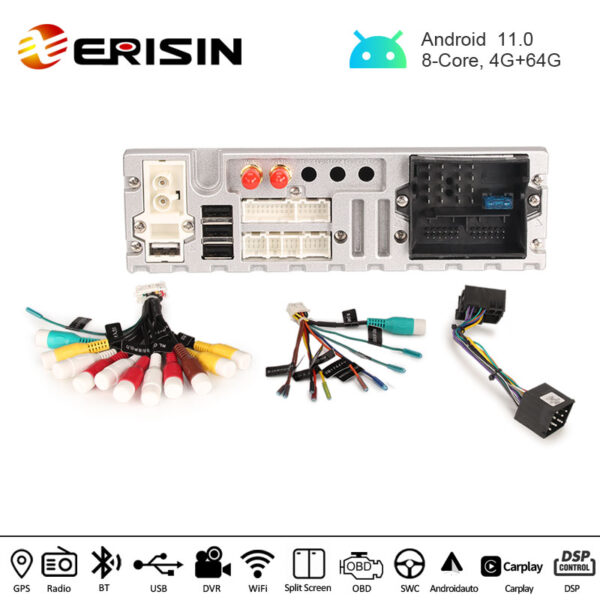 Erisin ES8140B Android 10.0 Autoradio DAB+GPS DSP CarPlay OBD DVD Wifi TPMS  DTV Für BMW 1er Series E81 E82 E88
