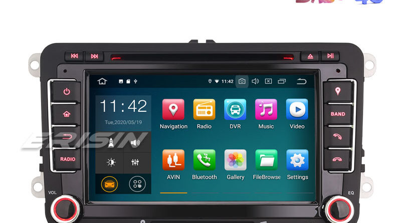 Erisin ES5148V 7″ Android 10.0 Car DVD for VW Seat Skoda with GPS Radio WiFi BT TPMS DAB+