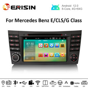 Erisin ES8180E 7″ Android 12.0 Car DVD DSP CarPlay & Auto GPS TPMS DAB+ 4G for Benz E-Class W211 W463 W219