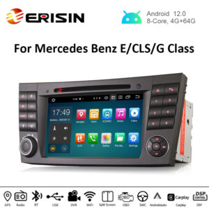 Erisin ES8180E 7″ Android 12.0 Car DVD DSP CarPlay & Auto GPS TPMS DAB+ 4G for Benz E-Class W211 W463 W219