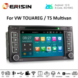 Erisin ES8156T 7″ Android 12.0 Car DVD for VW T5 Multivan TOUAREG DSP CarPlay & Auto GPS TPMS DAB+ 4G 64G