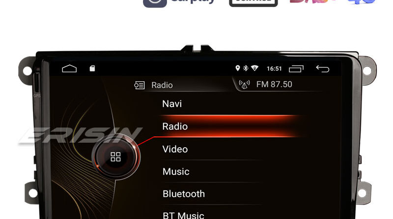 Erisin ES4291V 9″ VW Seat Skoda Android 10.0 Car Stereo DAB+ DSP Apple CarPlay GPS WiFi 4G TPMS DVR