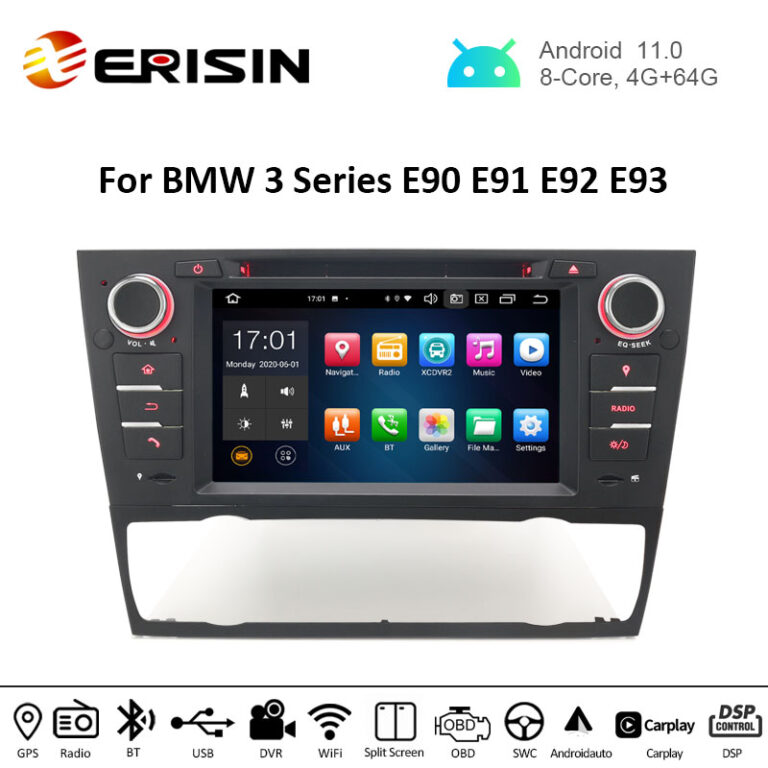 ERISIN Autoradio Android 11 da 8,8 pollici per BMW Serie 3 E46 MG ZT Rover 75 Supporto GPS Sat Nav Carplay Android Auto DSP Bluetooth Wifi 4G DAB + TPMS 4-core 2GB