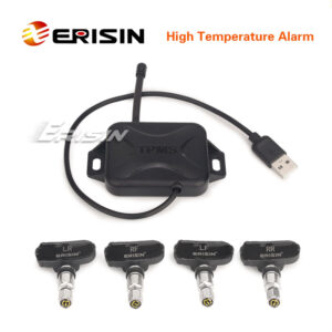 Erisin ES342 USB 4 Internal Sensor TPMS Tire Pressure Monitor for Car Stereo with Android 5.1/6.0/7.0/8.0/9.0/10.0 or ab