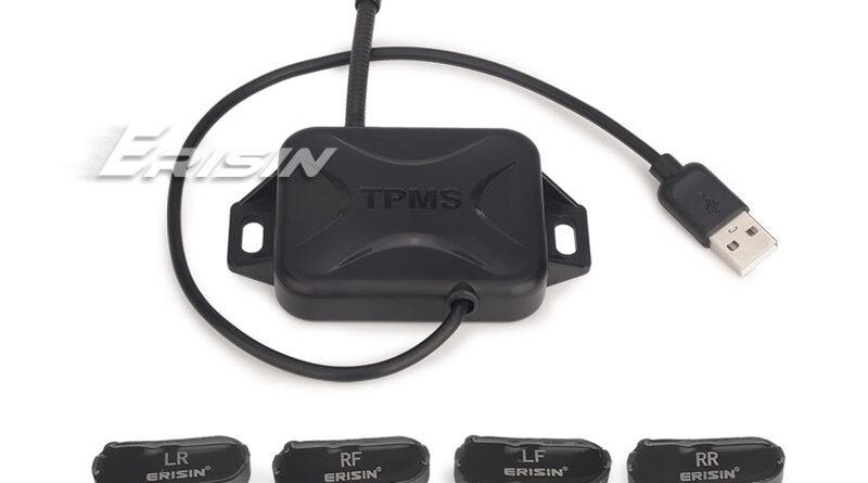 Erisin ES342 USB 4 Internal Sensor TPMS Tire Pressure Monitor for Car Stereo with Android 5.1/6.0/7.0/8.0/9.0/10.0 or ab