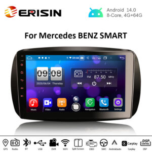 Erisin ES8799S 9″ Android 14.0 Auto Multimedia System CarPlay & Auto GPS Radio DSP TPMS DAB for Mercedes Benz SMART