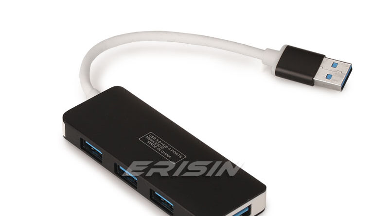 Erisin ES335 High Speed 4 Port USB 3.0 Multi Hub Splitter Expansaion Deskto PC Laptop Macbook and Android 9.0 or above C
