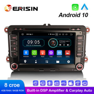 Erisin ES6948VN 7″ DSP Wireless Apple CarPlay Auto Android 10.0 Car Stereo GPS Radio for VW Caddy MK6 Polo Magotan Seat 