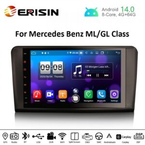 Erisin ES8794L 9" Octa-Core Android 14.0 Car Multimedia CarPlay & Auto GPS TPMS DTV for Mercedes Benz ML-Class W164 GL-Class X164
