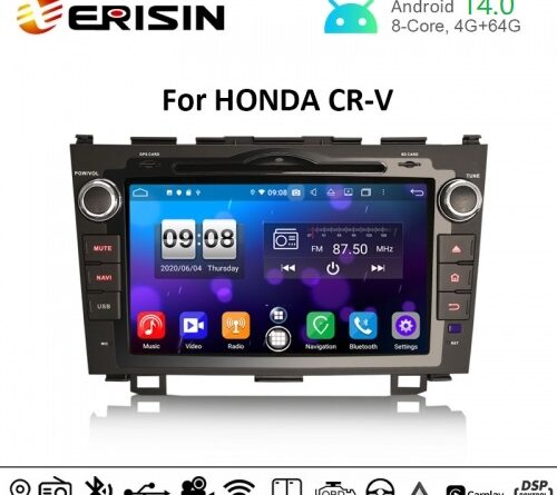 Erisin ES8759C 8″ Octa-Core Android 14.0 Car DVD GPS Player RDS DSP CarPlay & Auto Radio for HONDA CR-V