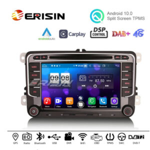 Erisin ES8735V 7" DSP Android 10.0 Car DVD Radio CarPlay & Auto GPS 4G DAB+ WiFi for VW