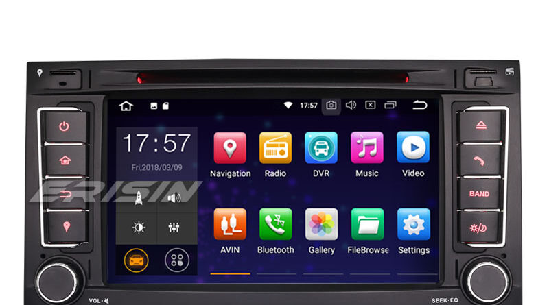 Erisin ES4856T 7″ Android 9.0 Car Stereo GPS Wifi TPMS Sat Nav DVD DAB+ For VW T5 Multivan Touareg