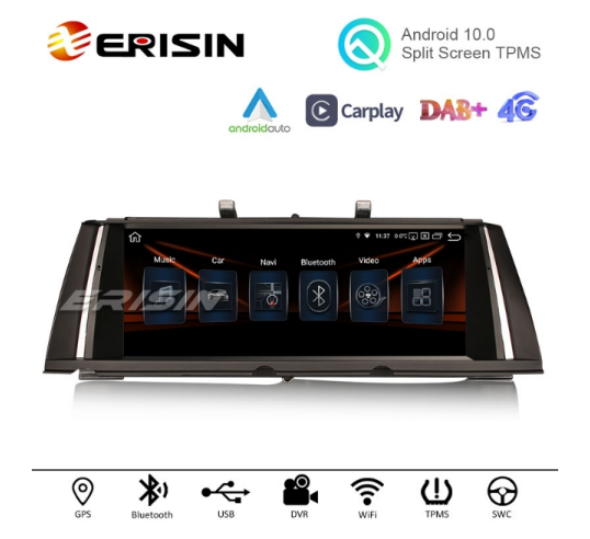 ERISIN Autoradio Android 10.0 da 7 pollici per Mercedes-Benz Classe SLK R171 SLK200 Supporto GPS Sat Nav Carplay Android Auto DSP Bluetooth Wifi 4G DAB 64GB ROM T2 8-Core 4GB RAM TPMS DVB-T 