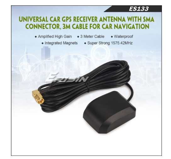 ES133 UNIVERSAL CAR GPS RECEIVER ANTENNA WITH SMA CONNECTOR, 3M CABLE