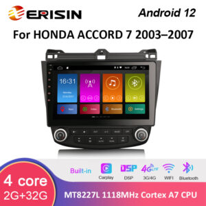 Erisin ES3007A 10.1" Android 12.0 Car Stereo Multimedia Player For Honda Accord 2003-2007 GPS TPMS OBD2 DSP Apple Carplay Android auto Radio