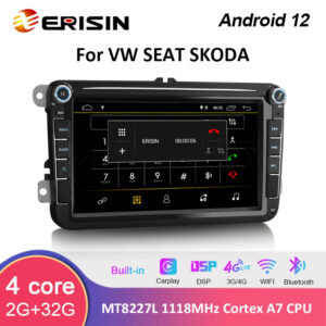 Erisin ES3185V 8″ Android 12.0 Car Stereo For VW Caddy Scirocco Golf EOS SEAT Altea Leon Skoda Octavia DSP GPS Navigatio