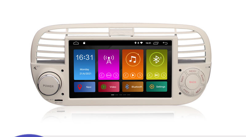 Erisin ES3050FW 7″ Android 11.0 Car Multimedia Player GPS WiFi 4G TPMS DVR DSP Carplay Auto Radio for Fiat 500 2008-2015