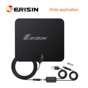 Erisin ES163 Indoor Digital TV Antenna Aerial HDTV Signal Receiver Amplified 50 Miles 4K 1080P DVB-T2 Freeview VHF UHF 3