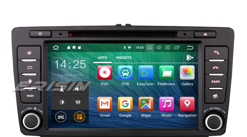 Erisin ES4826S 8″ Car Stereo Android 9.0 DAB+ GPS DVR Wifi 4G DTV TPMS CD OBD for SKODA OCTAVIA