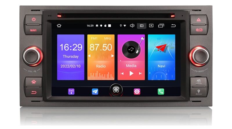 Erisin ES2766FG 7″ Android 12.0 Car Stereo DVD For Ford Fusion Focus Fiesta Galaxy Wireless CarPlay Android Auto Radio D