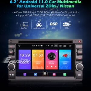 ES2736UN 2Din Universal Android 11 Car Stereo Multimedia System For Nissan Car GPS DSP Carplay Auto Radio DVD Player