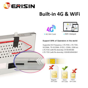 Erisin ES3604A 8.8 inch Android 12.0 Car Multimedia Player Built-in 4G WiFi CarPlay & Auto Radio GPS System For Audi A4