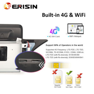 Erisin ES3674A 10.25 Wireless Carplay Android 12 Car Stereo GPS SatNav For Audi A4/A5/B8/S4/S5 WiFi 4G SIM TPMS DVR DAB+