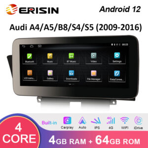 Erisin ES3674A 10.25 Wireless Carplay Android 12 Car Stereo GPS SatNav For Audi A4/A5/B8/S4/S5 WiFi 4G SIM TPMS DVR DAB+