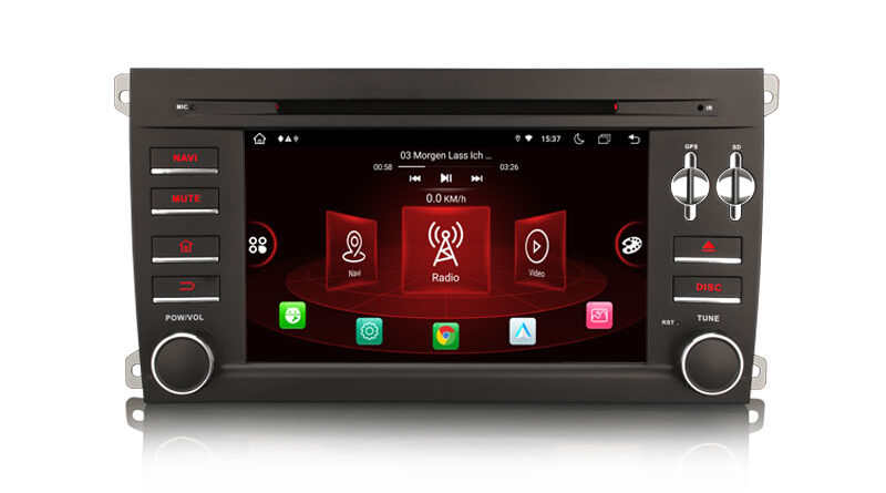 Erisin ES8914C 7″ IPS Screen 8-Core Android 14.0 Car DVD Player GPS For Porsche Cayenne 4G LTE DPS Wireless CarPlay Auto